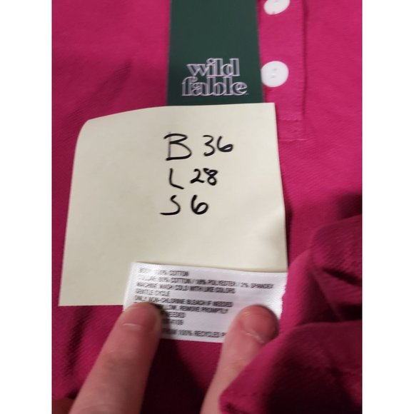 Womens Short Sleeve Boxy Cropped Polo T Shirt Wild Fable Pink XS - Picture 6 of 8